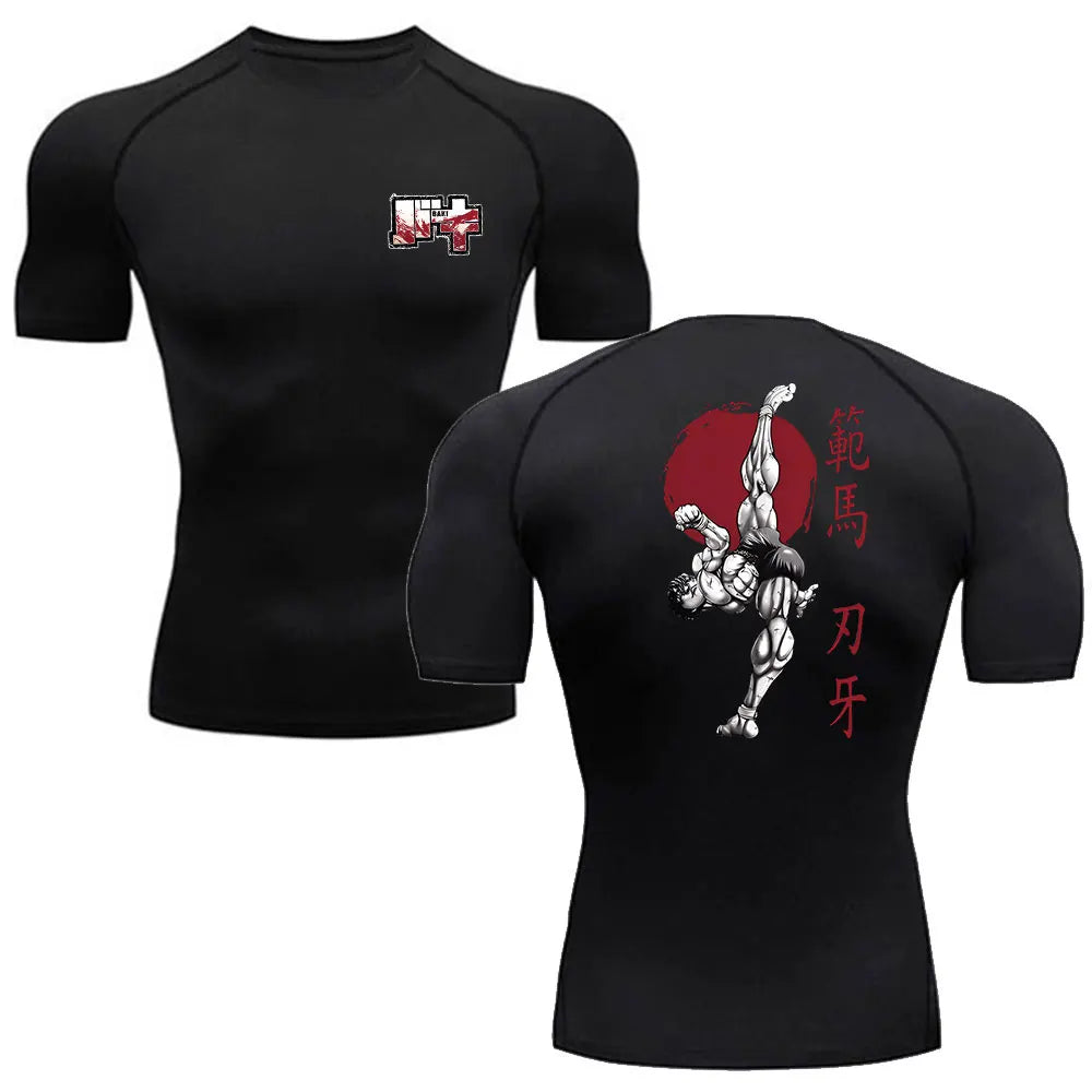 camiseta para academia camiseta esportiva masculina de compressão camiseta esportiva masculina camiseta esportiva camiseta de compressão preta camiseta de compressão camiseta baki camiseta anime