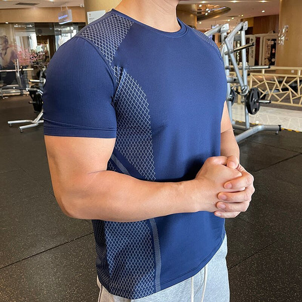 camiseta para academia camiseta esportiva masculina de compressão camiseta esportiva masculina camiseta esportiva camiseta de compressão azul camiseta de compressão